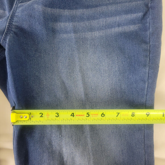 New Directions Jeans Womens 8 Blue Mid Rise Embroidered Girlfriend Pull On Denim - Picture 6 of 16